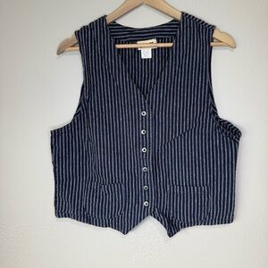 Striped Black and White Women's Vest